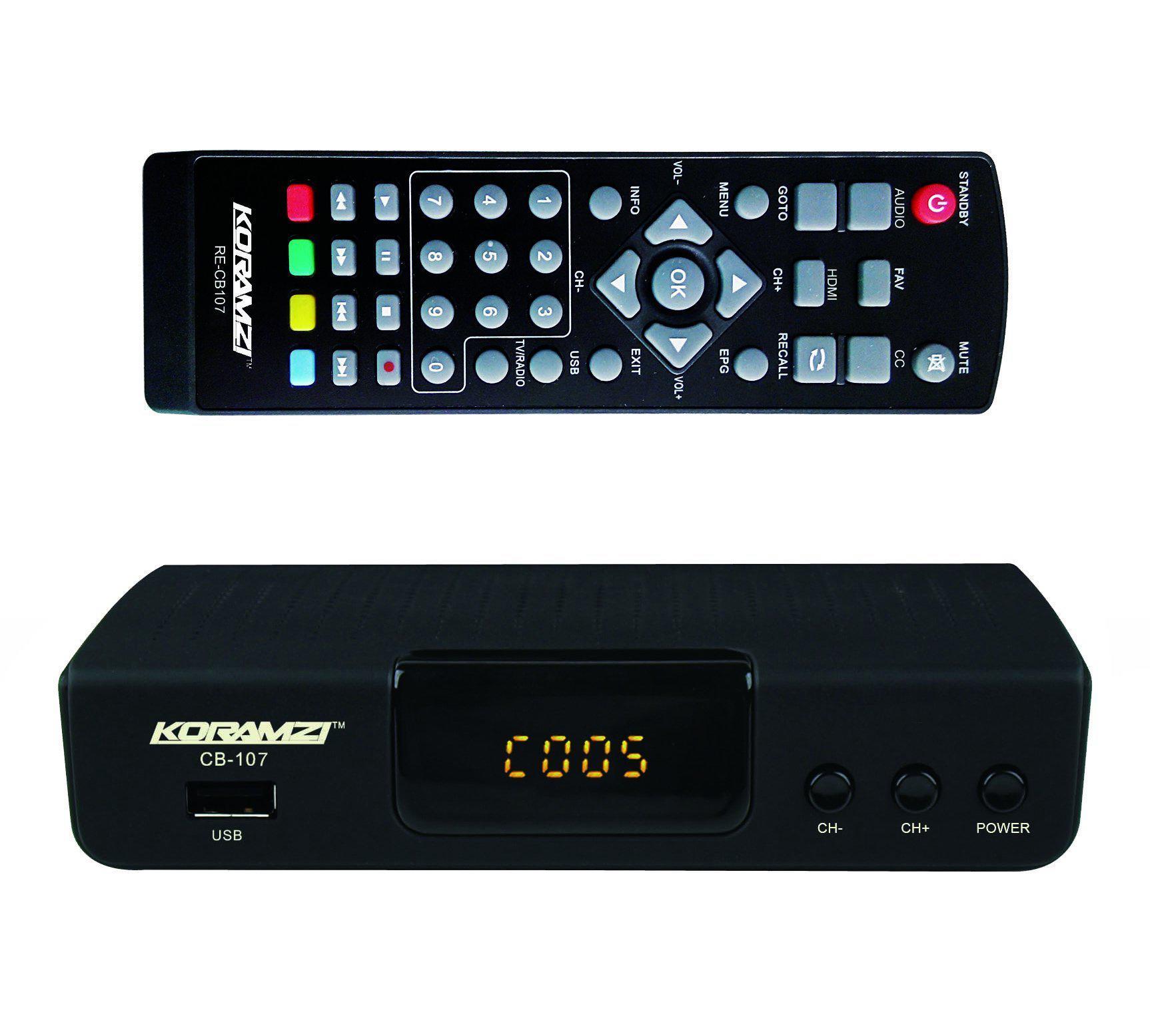 KORAMZI HDTV Digital TV Converter Box ATSC with USB Input for Recording and Media Player (Latest Edition) CB-107