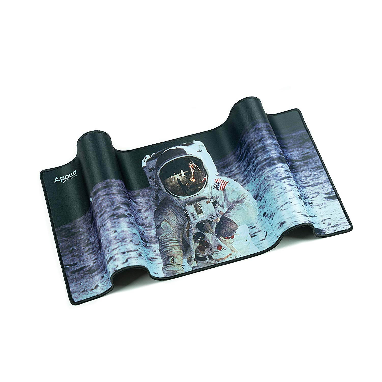Apollo Gaming Mouse Pad, Large NASA Astronaut Space Design Microfiber Mousepad, 31.5&times;11.8&times;0.12in, Large XXL Extended Desk Mat. Computer Keyboard Mouse Mat Mousepad for Office/Gaming/Home