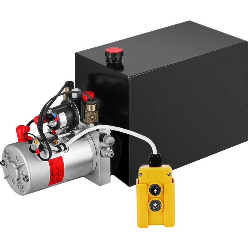 15 Quart Double Acting Hydraulic Pump Dump Trailer Unit Pack Remote Crane