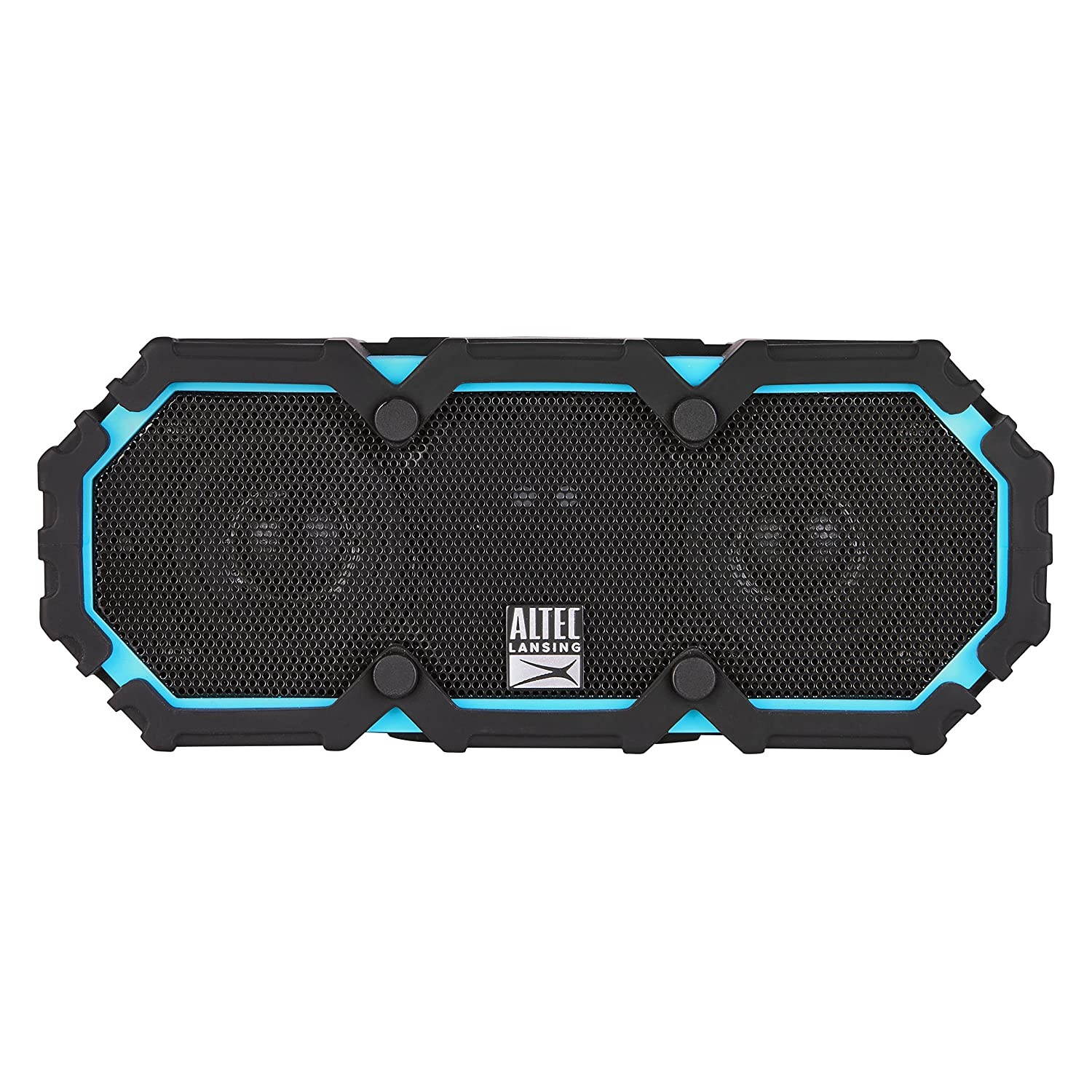 Altec Lansing iMW477 Mini Life Jacket Bluetooth Speaker Waterproof Wireless Bluetooth Speaker, Hands-Free Extended Battery Outdoor Speaker, Ultra-Portable 10ft Range, Blue/Black
