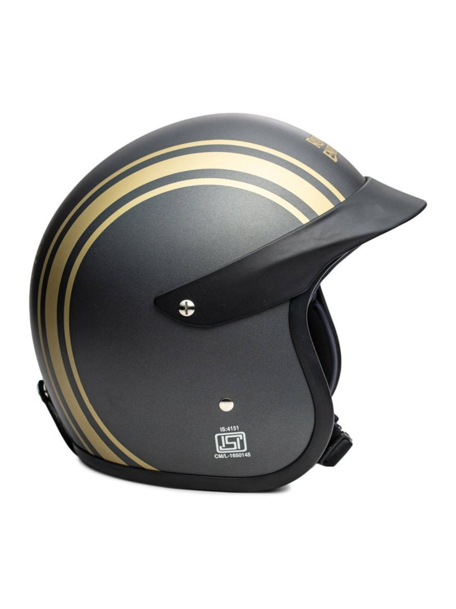 Royal Enfield Athena Grey Striped Open Face Helmet - M