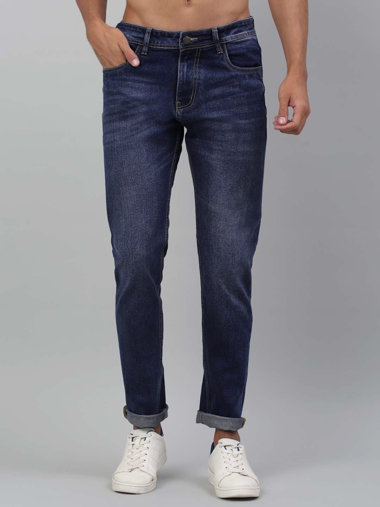 Louis Stitch Cobalt Faded Blue Slim Fit Jeans