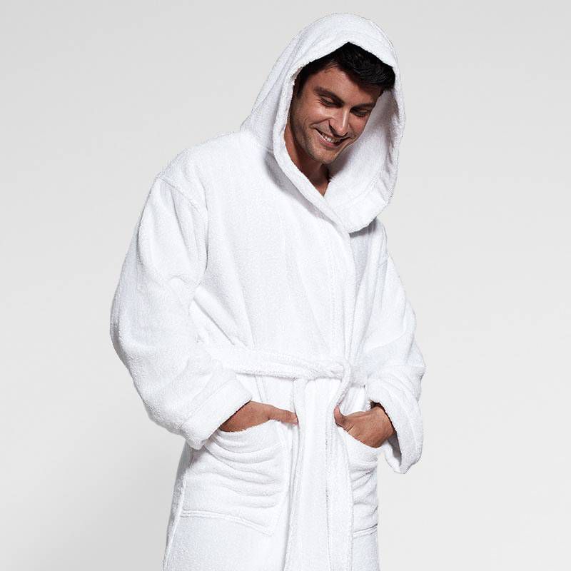 Turkish Terry Hood Bath Robe Ice Blue - Cassadecor