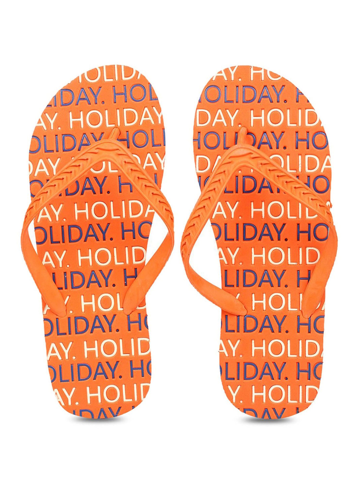 United Colors of Benetton Orange & Navy Flip Flops