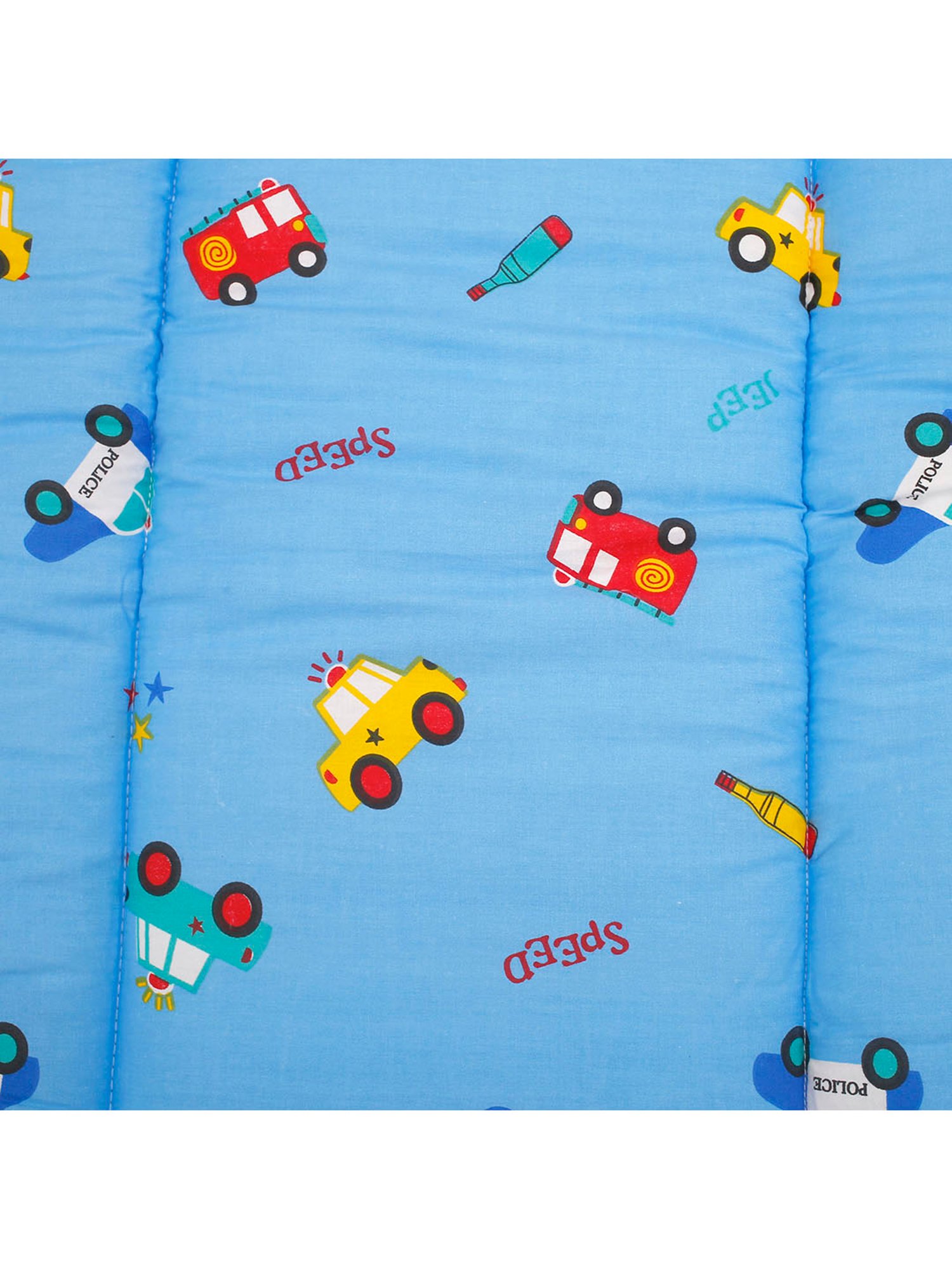 Baby Moo Vintage Ride Yellow Mattress with Fixed Neck Pillow and Bolsters