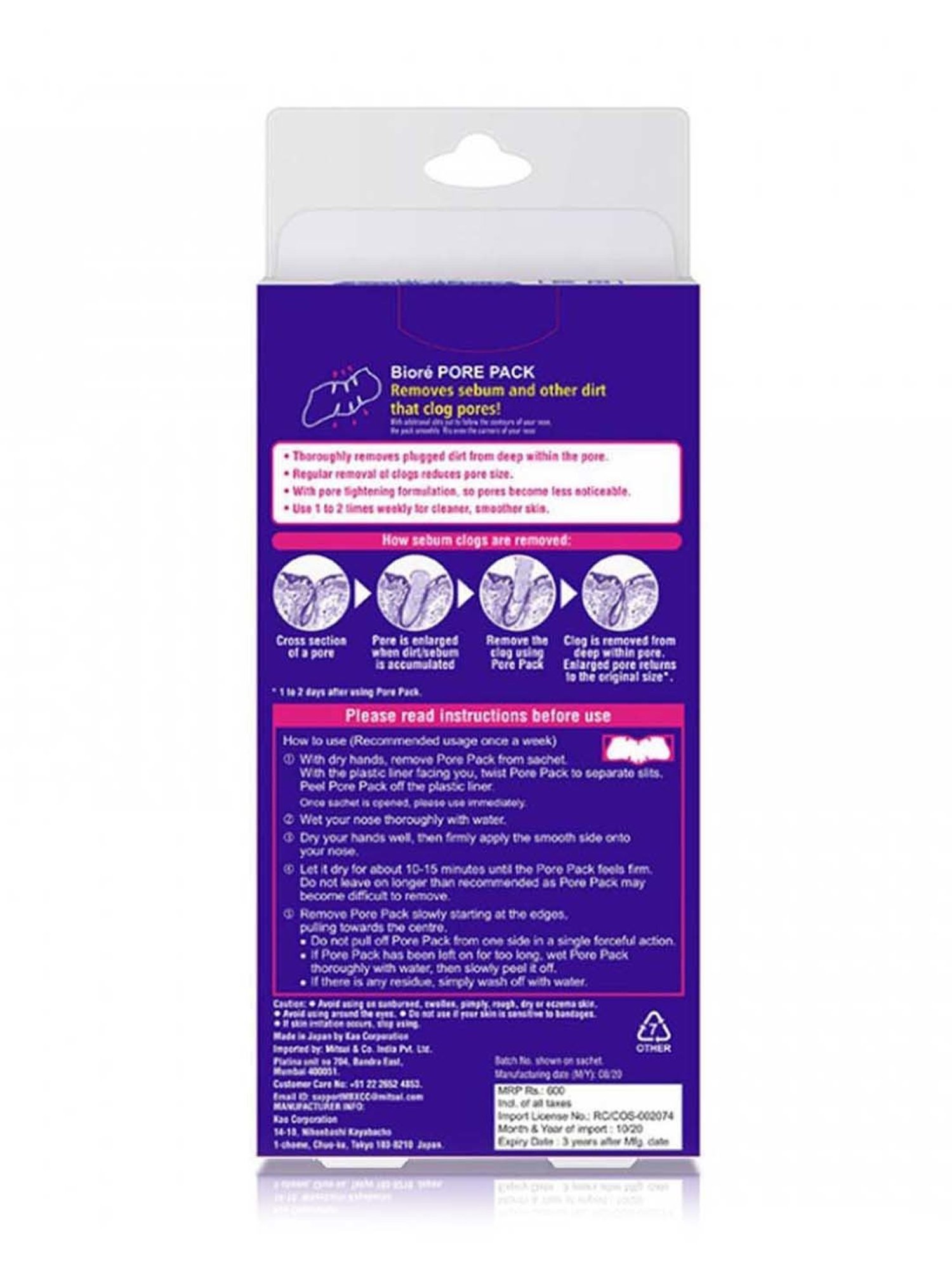 Biore Deep Cleansing Nose Strips Pore Pack - White - 10 Packs