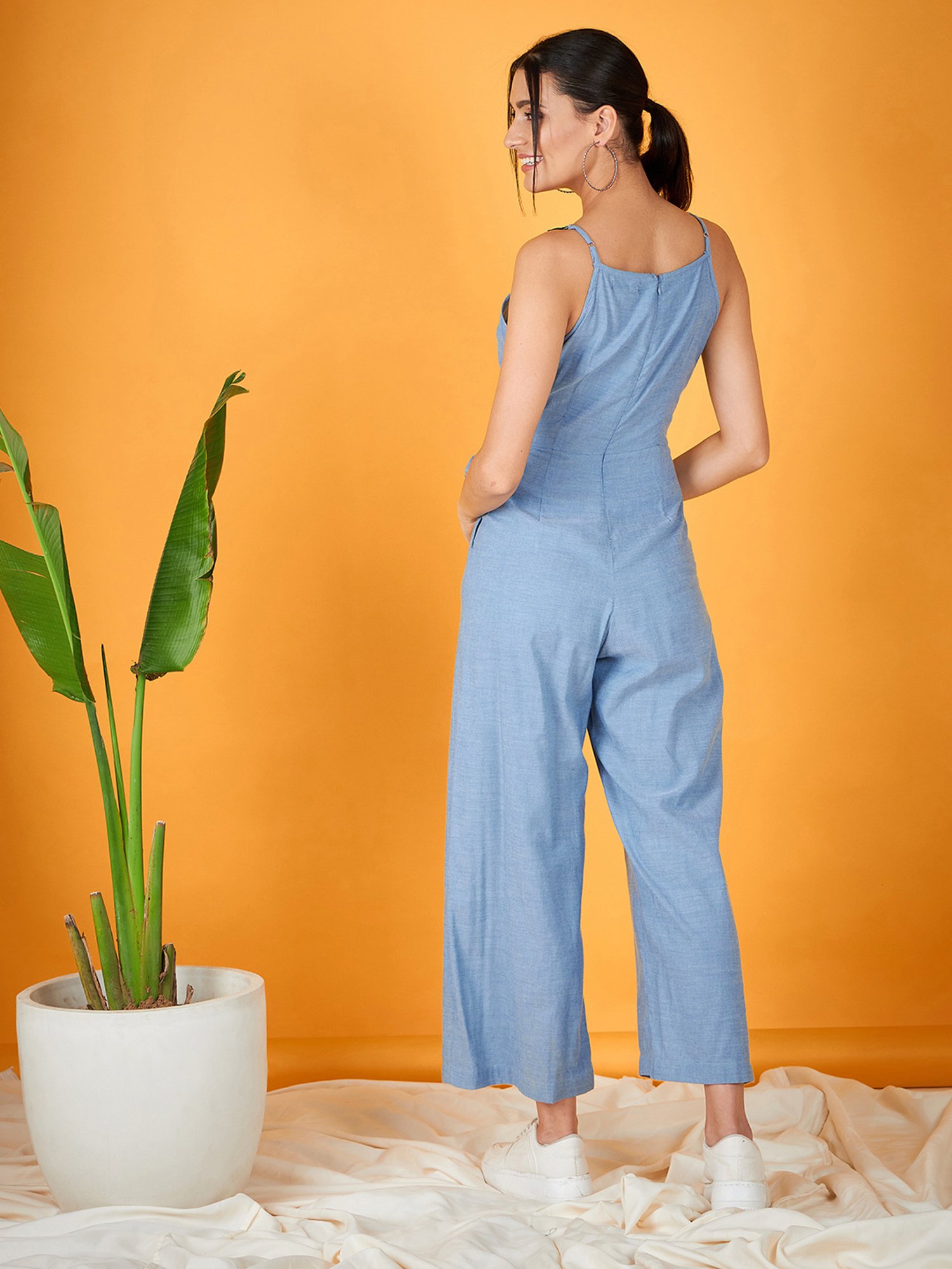 KASSUALLY Blue Cotton Jumpsuit