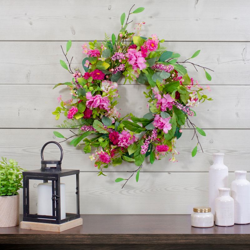 Northlight Frosted Pine Cone and Foliage Artificial Christmas Twig Wreath - 15 Inch, Unlit