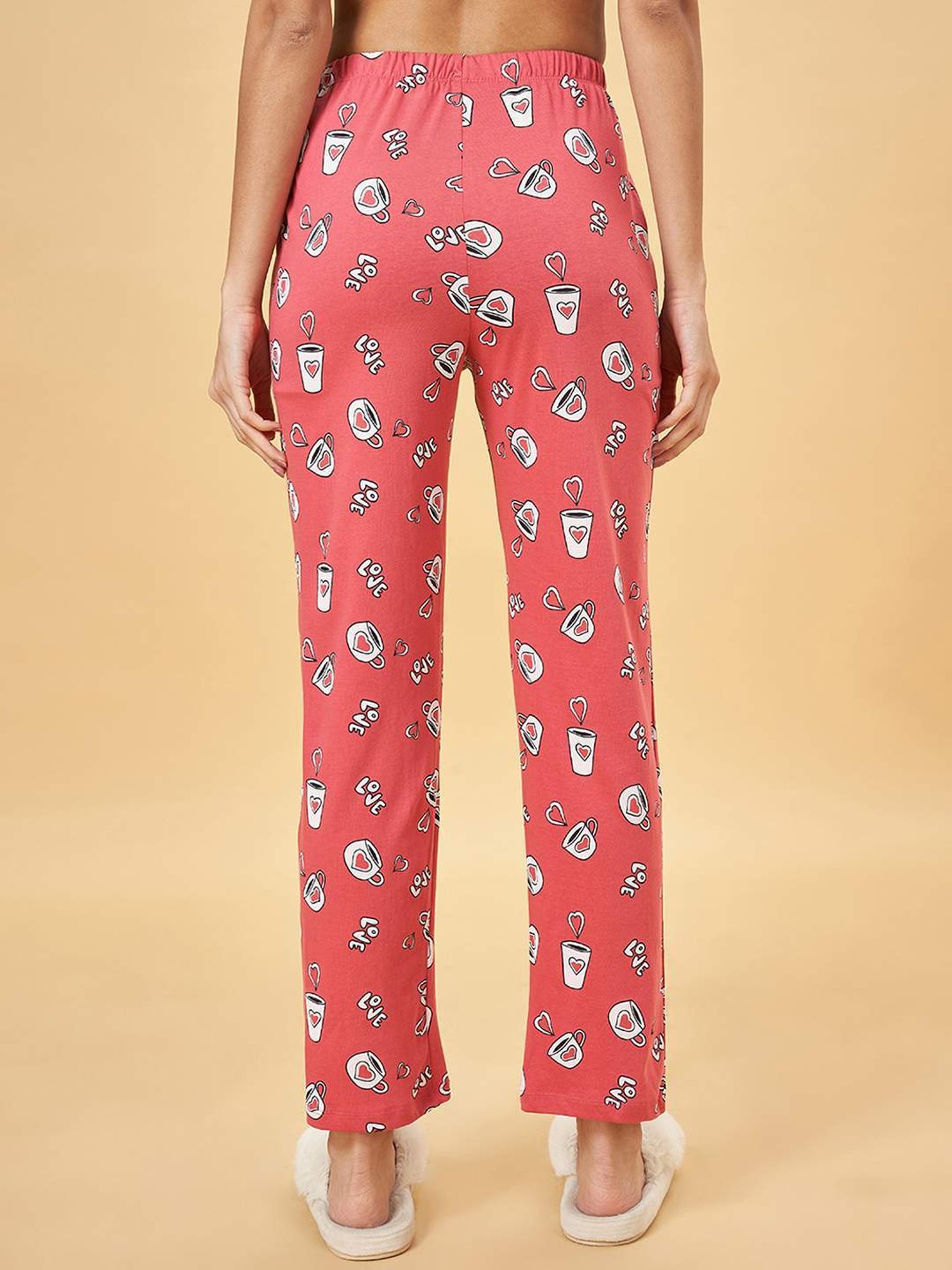 Dreamz by Pantaloons Peach Cotton Printed Pyjamas