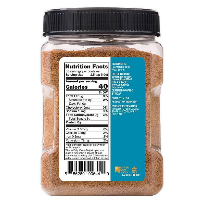BetterBody Foods Organic Coconut Sugar - 1.5lb