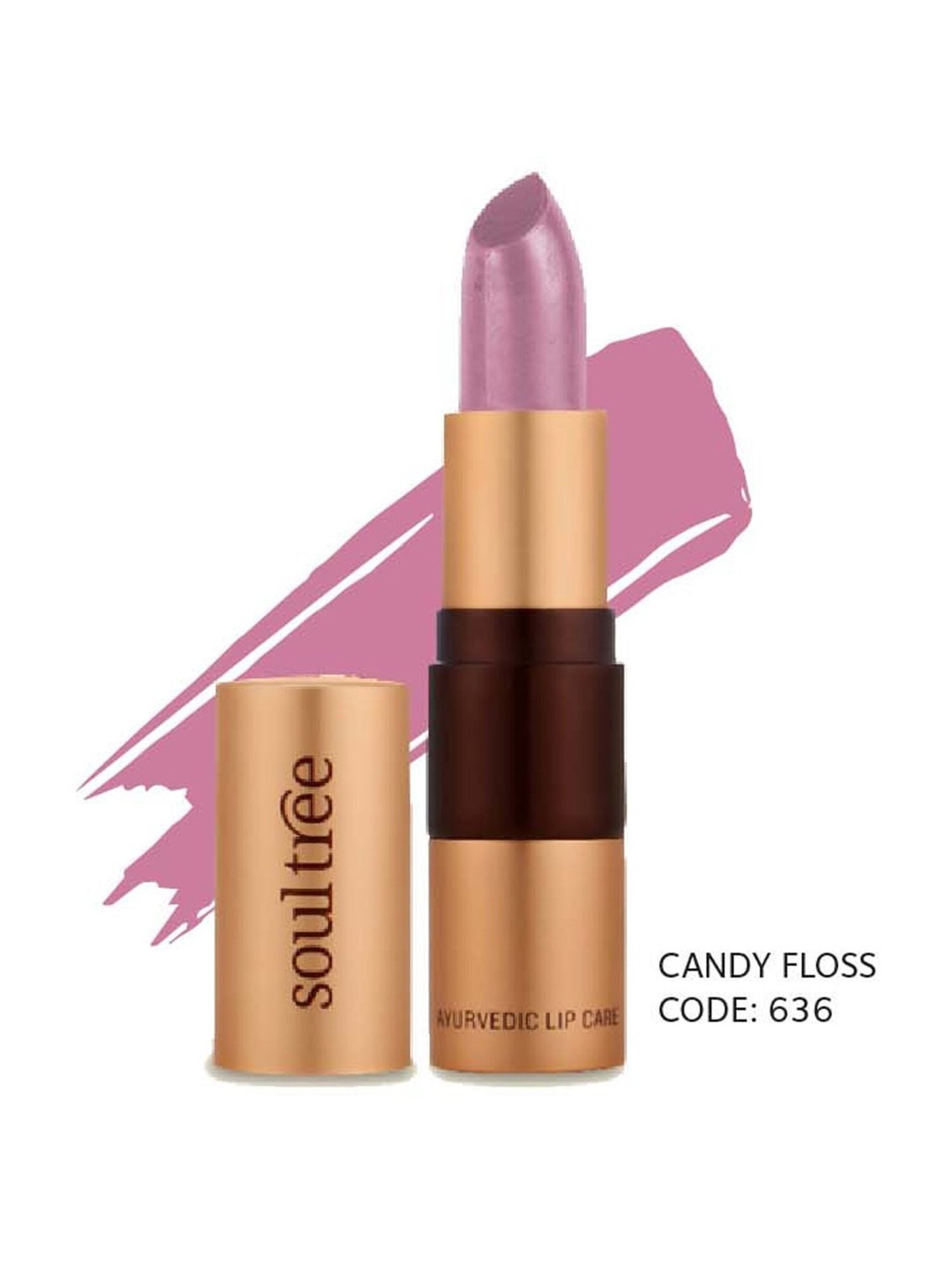 SoulTree Ayurvedic Lipstick - Candy Floss 636 - 4 gm | Organic Lipstick