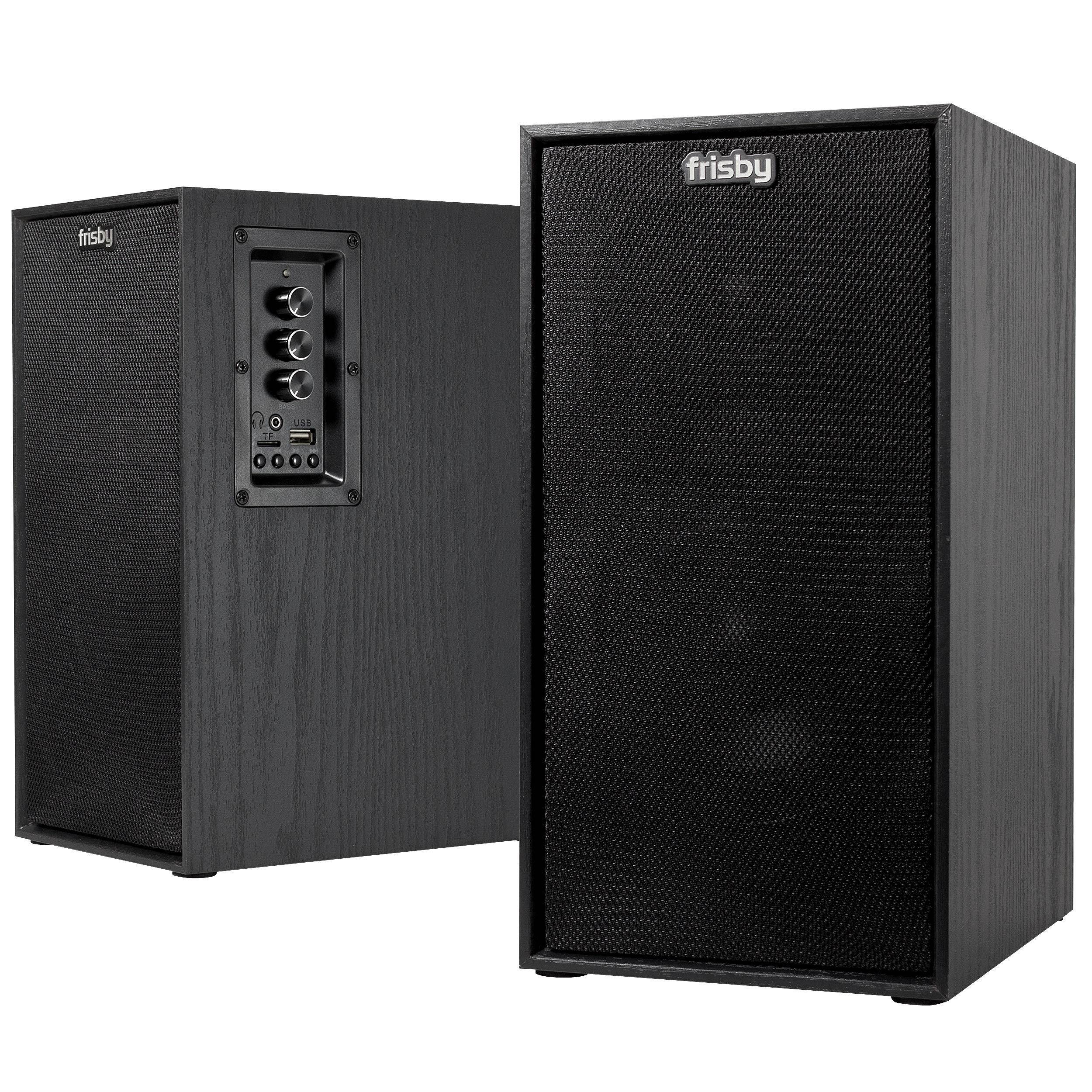 Frisby FS-2030BT Powered Bluetooth Bookshelf Speakers - Digital Optical Input - Wired Studio Monitors - 5 Inch Near Field Speaker - 50 Watts RMS - Black