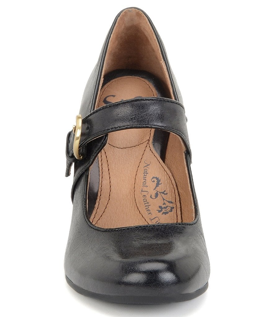 Deltan Tessa Croc-Embossed T-Strap Block Heel Pumps