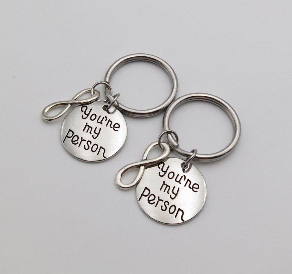2pc Infinity You Are My Person Keychain Best Friend Key Chain