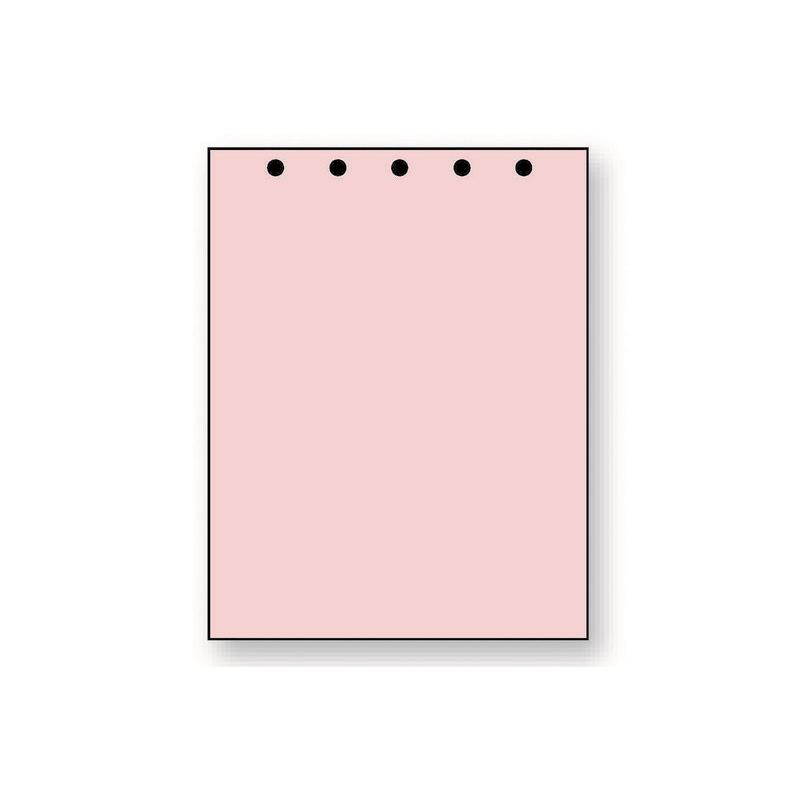 8-1/2'' x 11" Laser Cut Sheet, 20# Pink Stock, 5 Hole Punch Top, 5/16" Diameter (Carton of 2500)