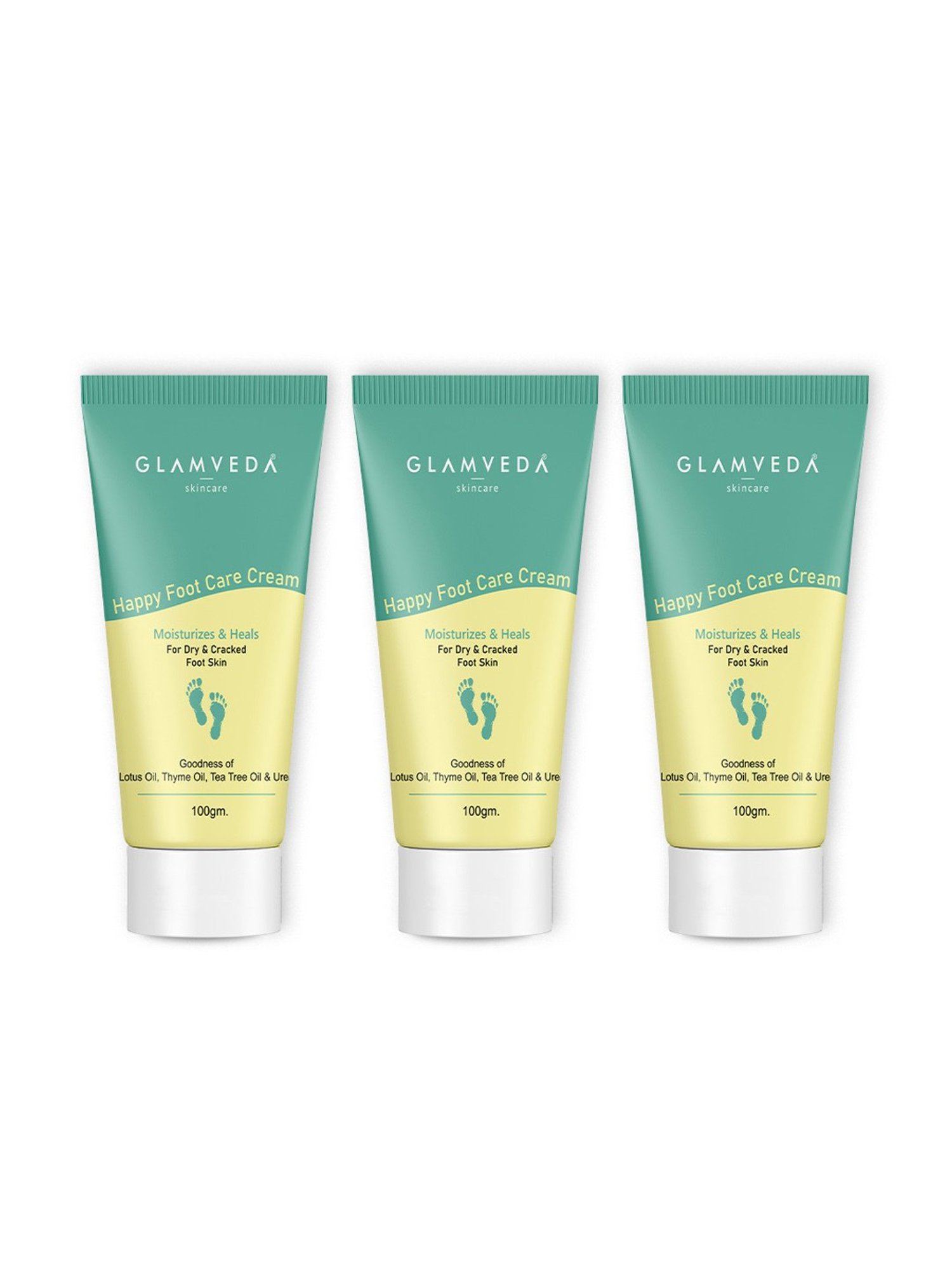 Glamveda Happy Foot Care Cream for Cracked Heels - Pack of 3