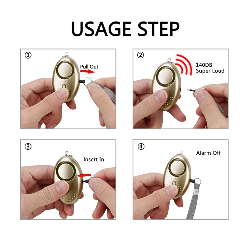 Personal Alarm for Women 140DB Emergency SelfDefense Security Alarm Keychain with LED Light for Women Kids and Elders3 Pack