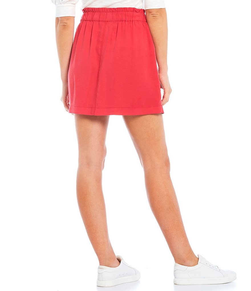 A Loves A Paper Bag Waist Snap Front High Rise Skirt