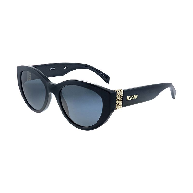 Moschino MOS 012S 807 IR Womens Oval Sunglasses Black 54mm