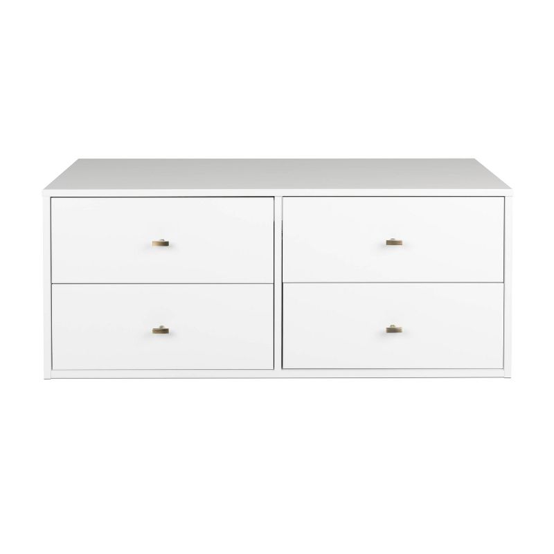 Floating 4 Drawers Dresser White - Prepac