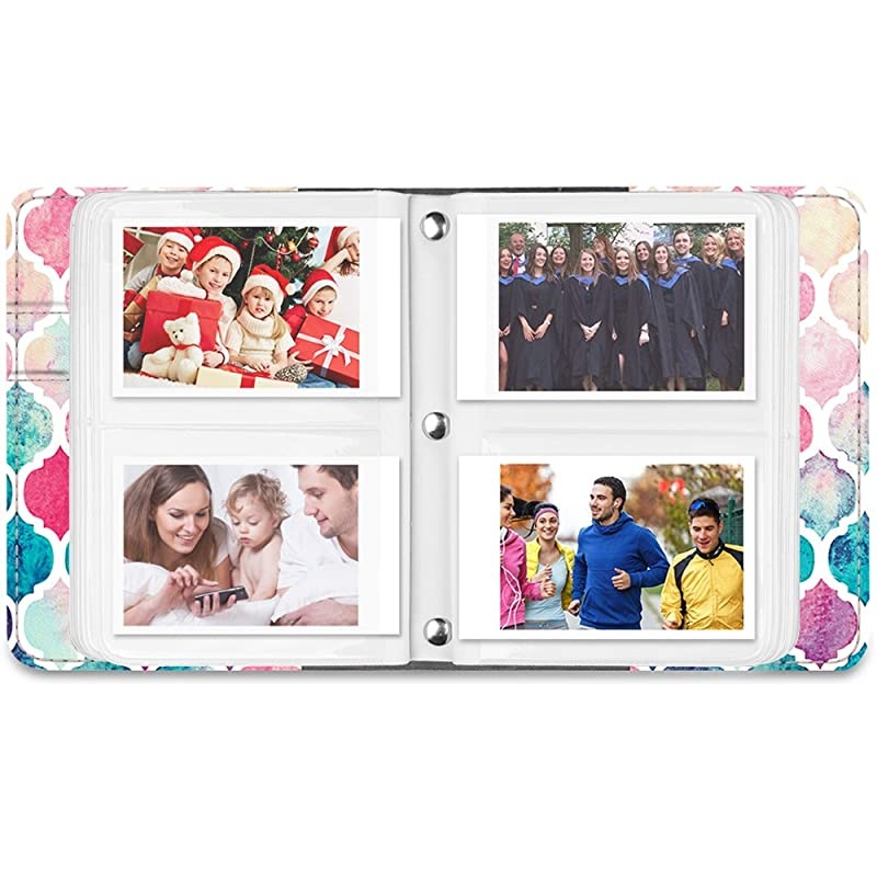 Mini Photo Album for 3Inch Film 104 Pockets Album for Fujifilm Instax Mini 11Mini 9Mini Link PrinterMini LiPlay Canon Ivy CLIQ Polaroid Kodak Instant Print Camera Moroccan Love