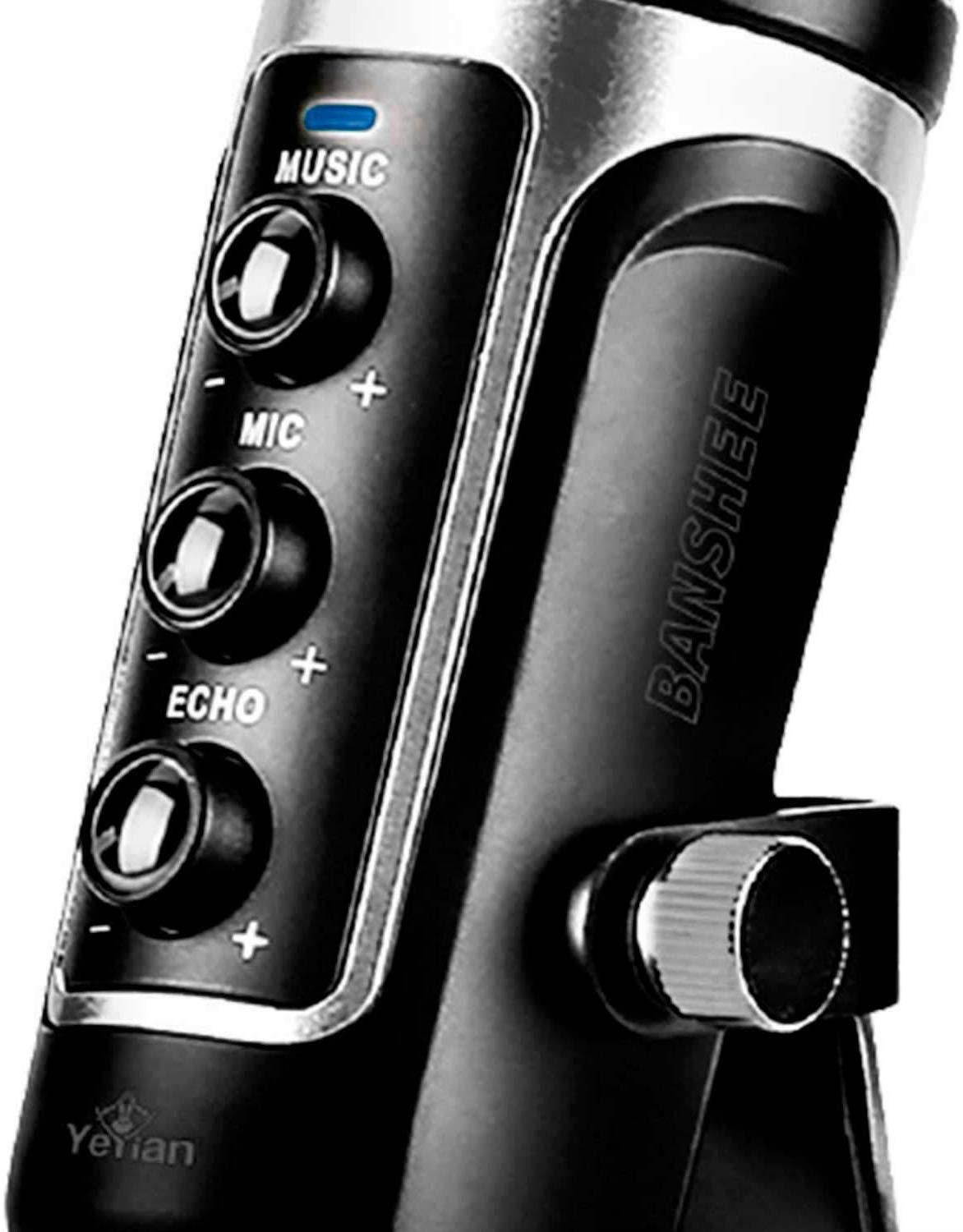 Yeyian Microphone Banshee USB 1000, Plug and Play, Recording, Online Streaming-Gaming, Silver/Black (mi1000s)