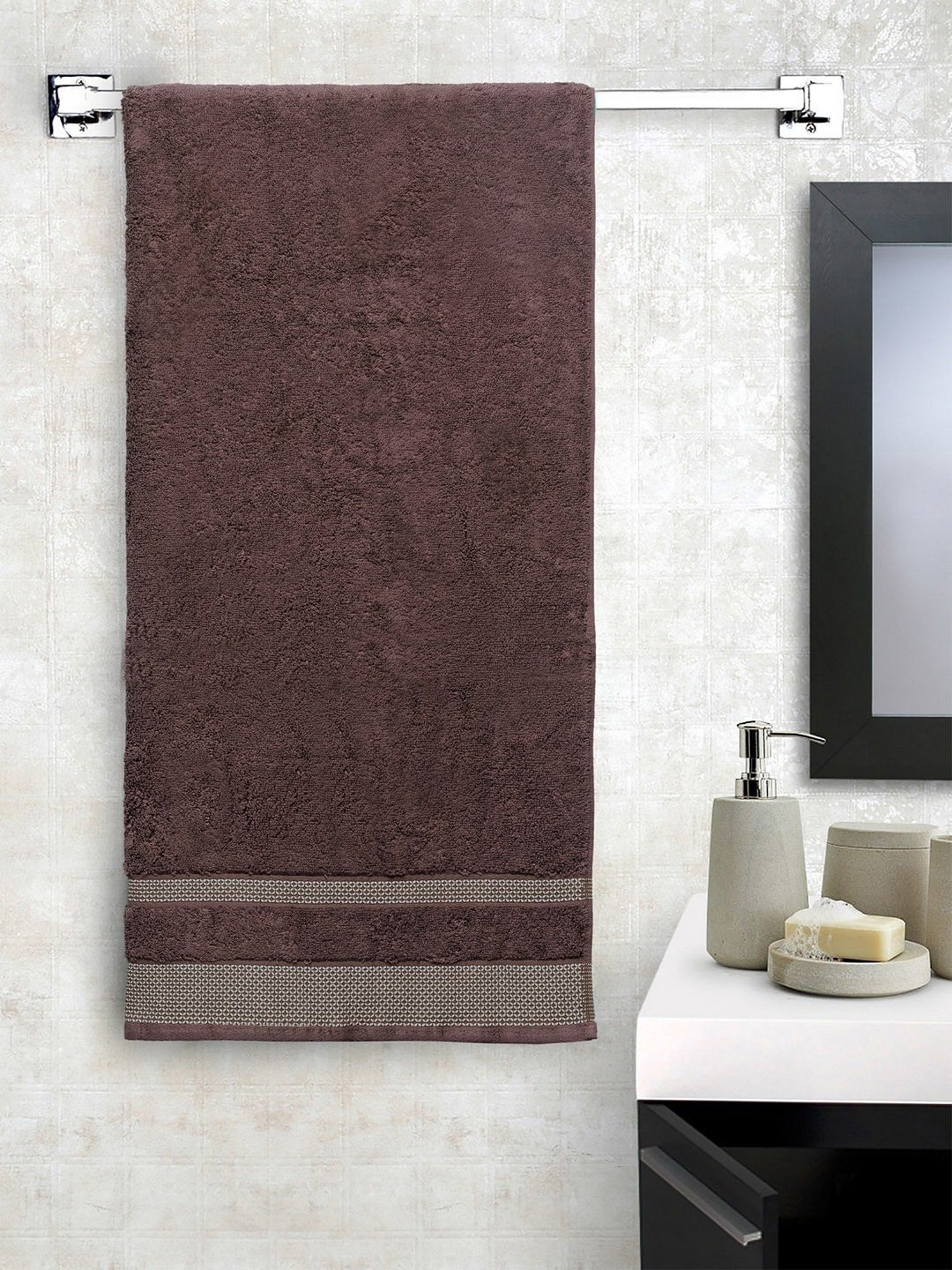 Spaces Hygro Dark Brown 600 GSM Cotton Bath Towel