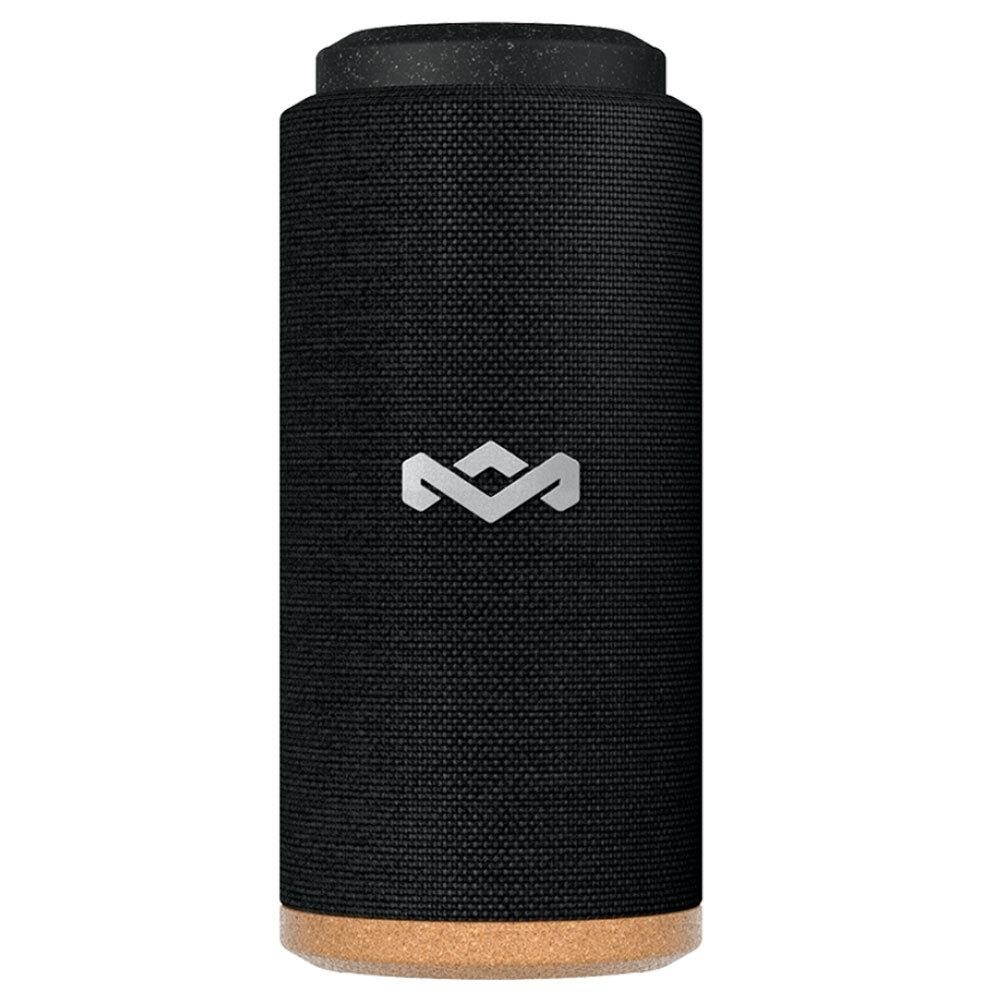 house of marley, no bounds sport, outdoor speaker | 12hour battery life, water & dustproof ip67 | buoyant, quick charge, wireless dual speaker pairing, auxin, carabiner clip for travel | black