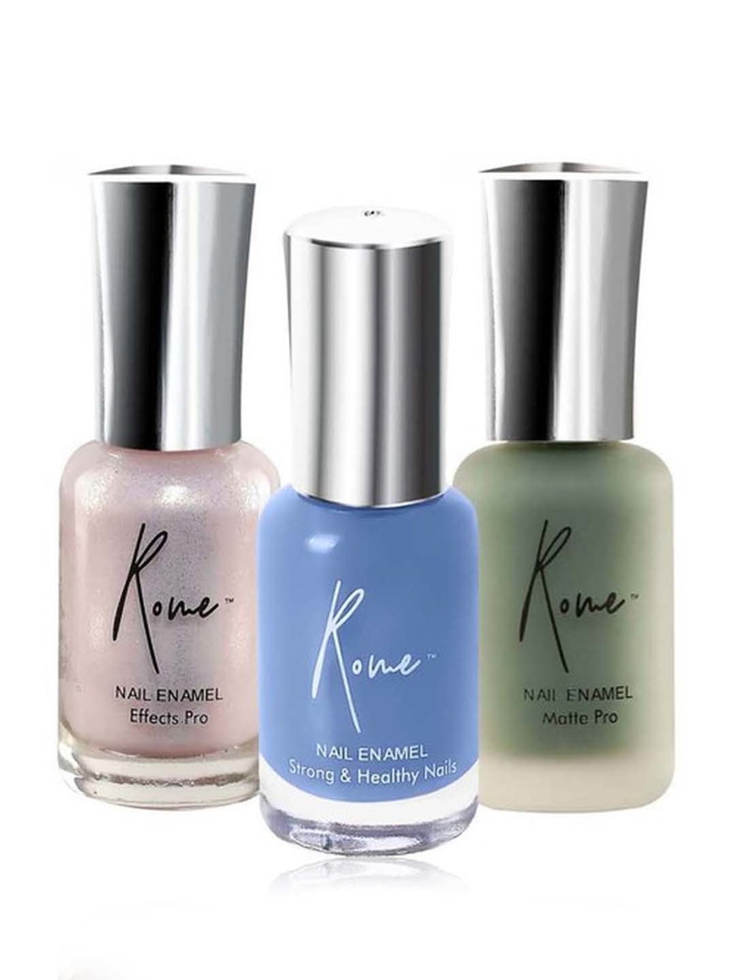 Rome Set of 3 Strong & Healthy, Matte Pro & Effects Pro Nail Enamel