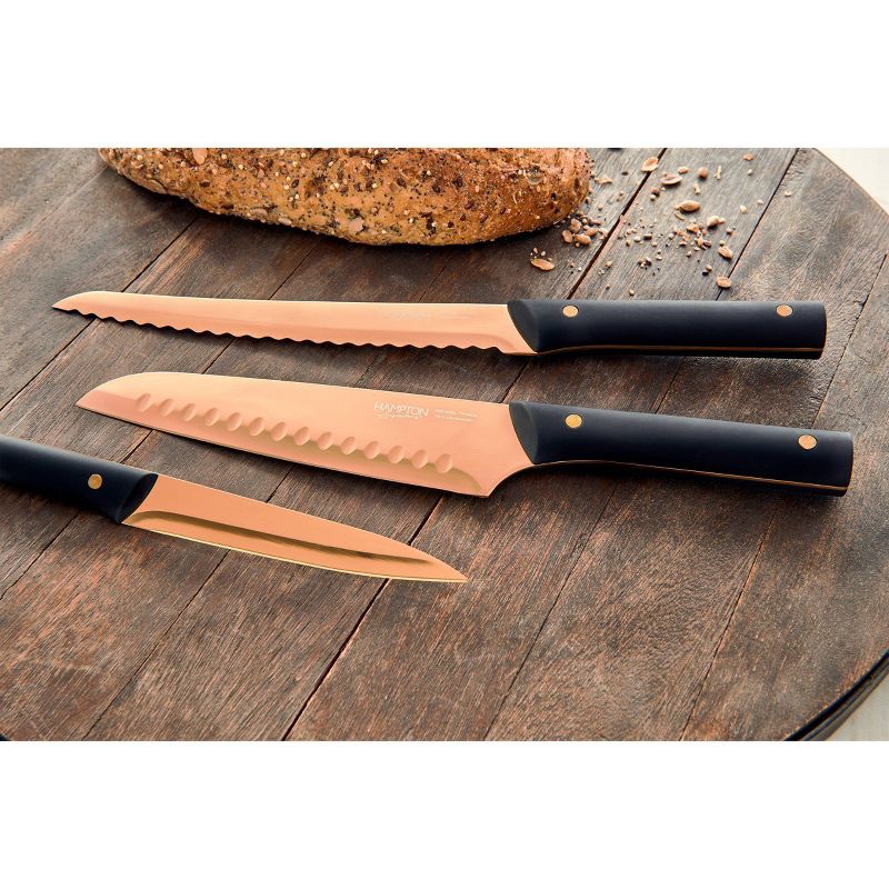 Hampton Signature Knight Copper - 13pc Knife Block Set, Titanium, Full Tang