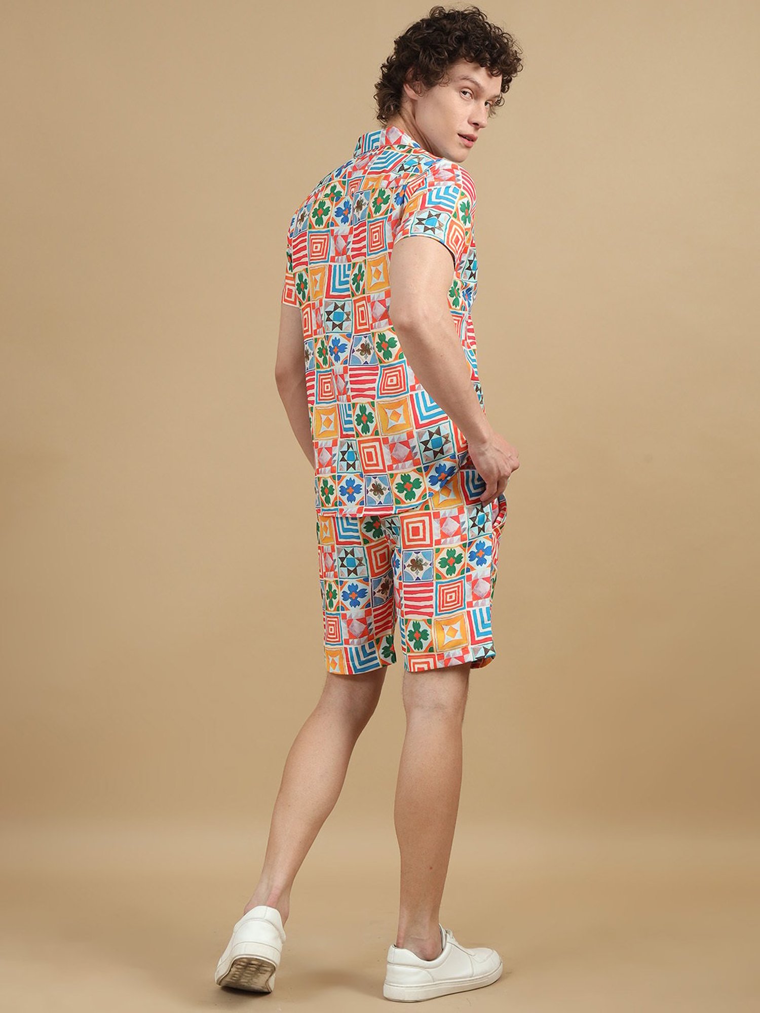 Bushirt Multicolor Regular Fit Printed Shirt & Shorts Set