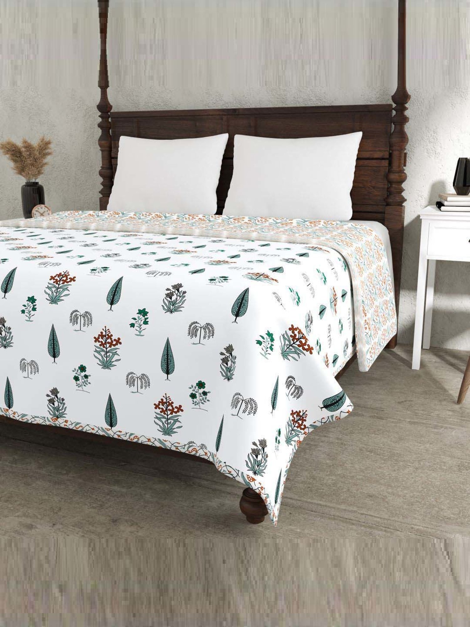 JaipurFabric Dark Green Cotton 150 GSM Reversible Ac Dohar