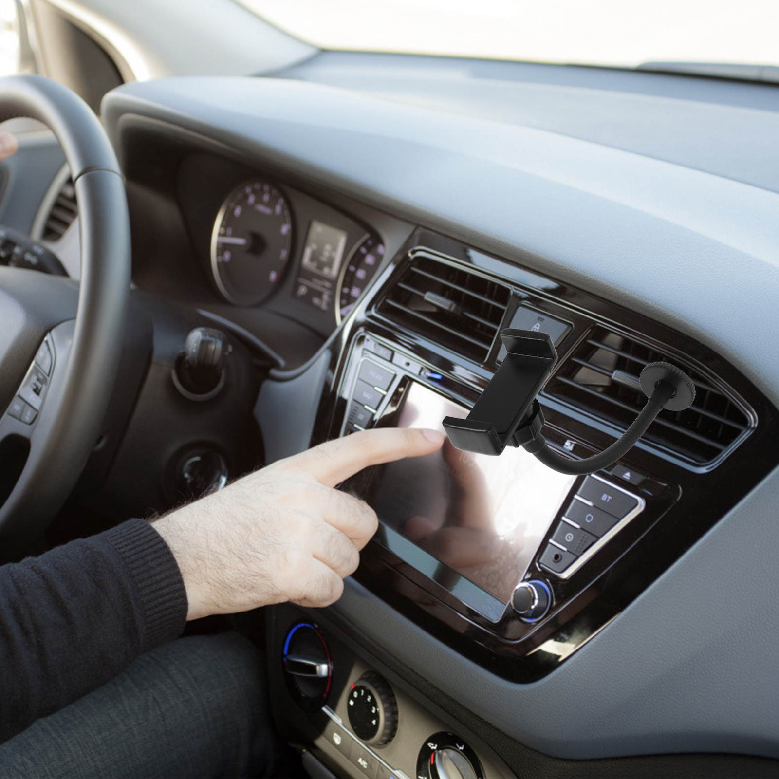 1pc Cellphone Clamp Rotation Gooseneck Hose Flexible Live Broadcast Cellphone Clamp