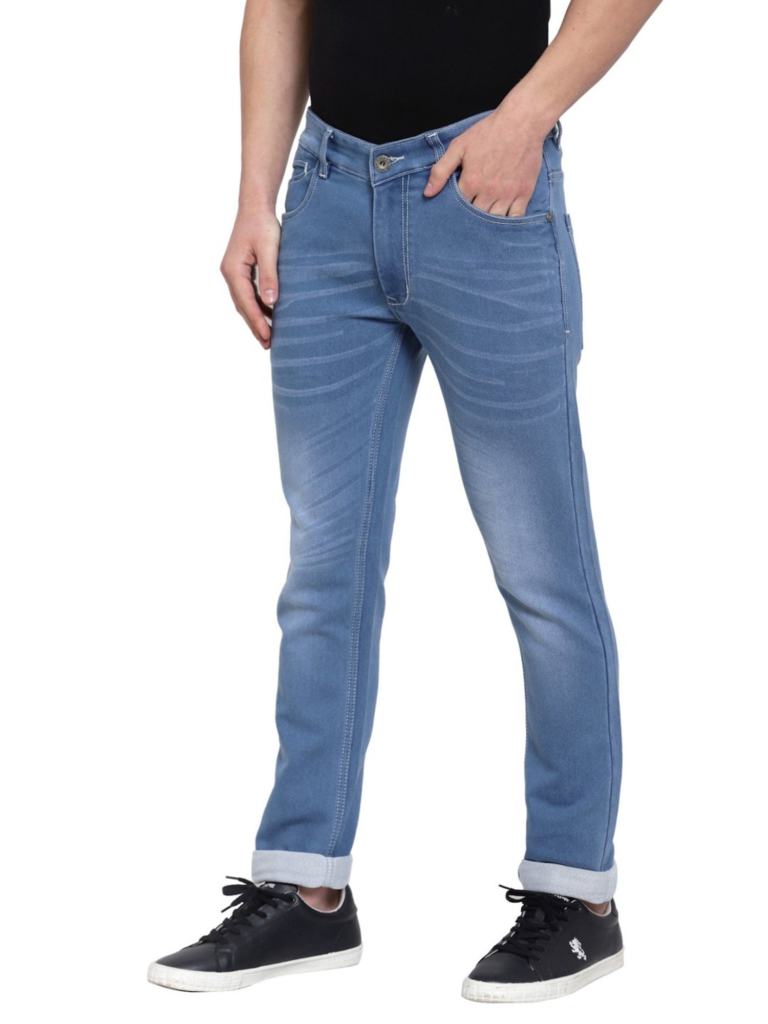 Allen Cooper Blue Regular Fit Jeans