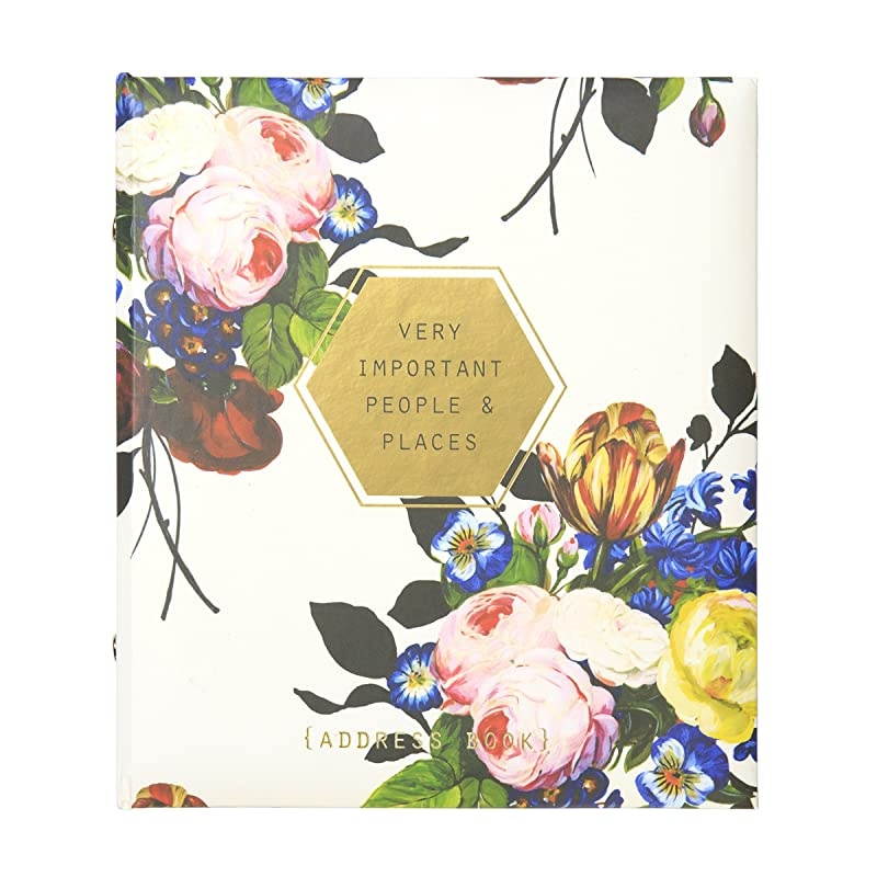 Refillable Address Book Measures 65 x 725 Floral Geo