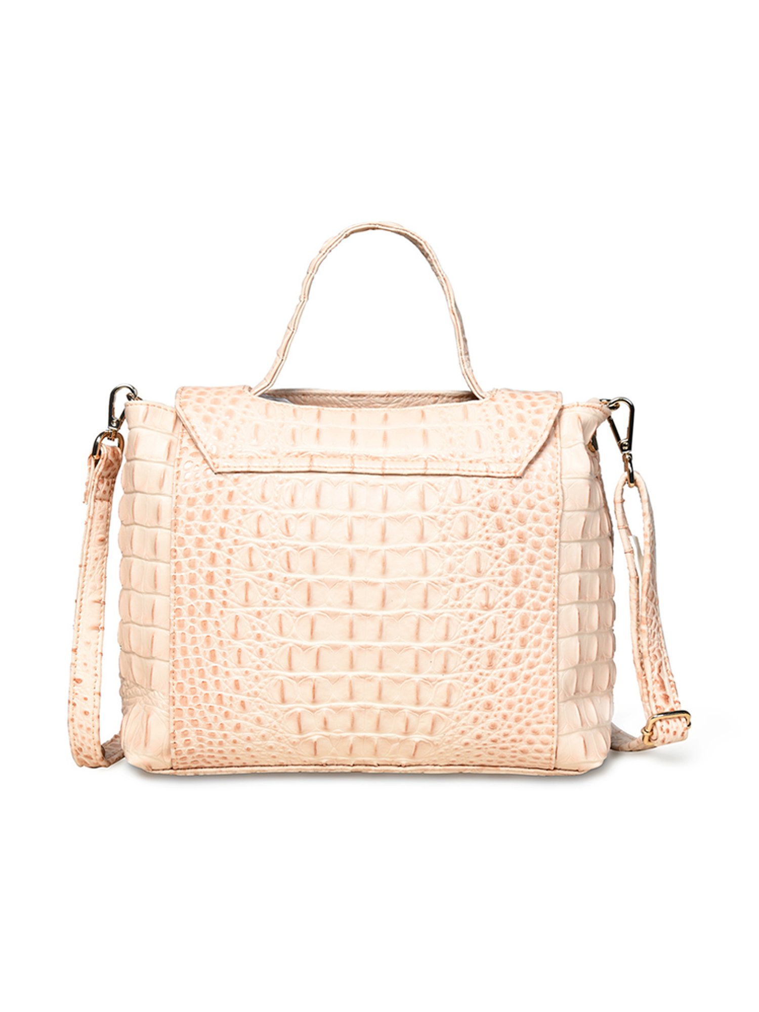 PELLE LUXUR Baby Pink Animal Effect Medium Cross Body Bag