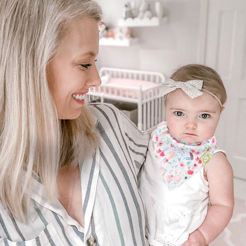 KeaBabies 10-Pack Organic Cotton Baby Bandana Drool Bib Set 8-Pack, "Tea Party" Multicolored