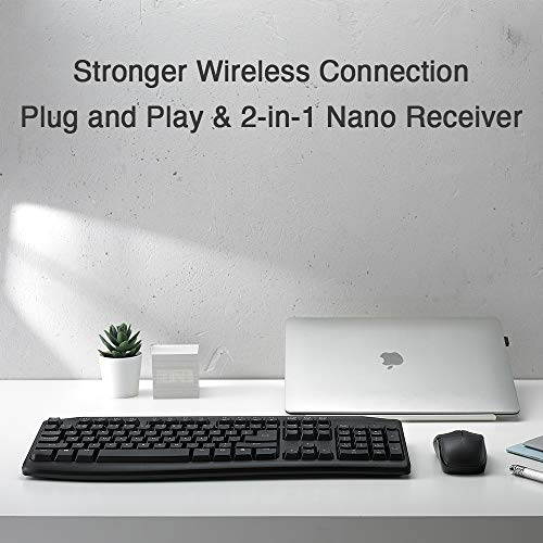 Rapoo X1800PRO Wireless Keyboard and Mouse Combo, Full-Size Keyboard with Number Pad and Mouse Included, 2.4GHz Dropout-Free Connection, Long Battery Life