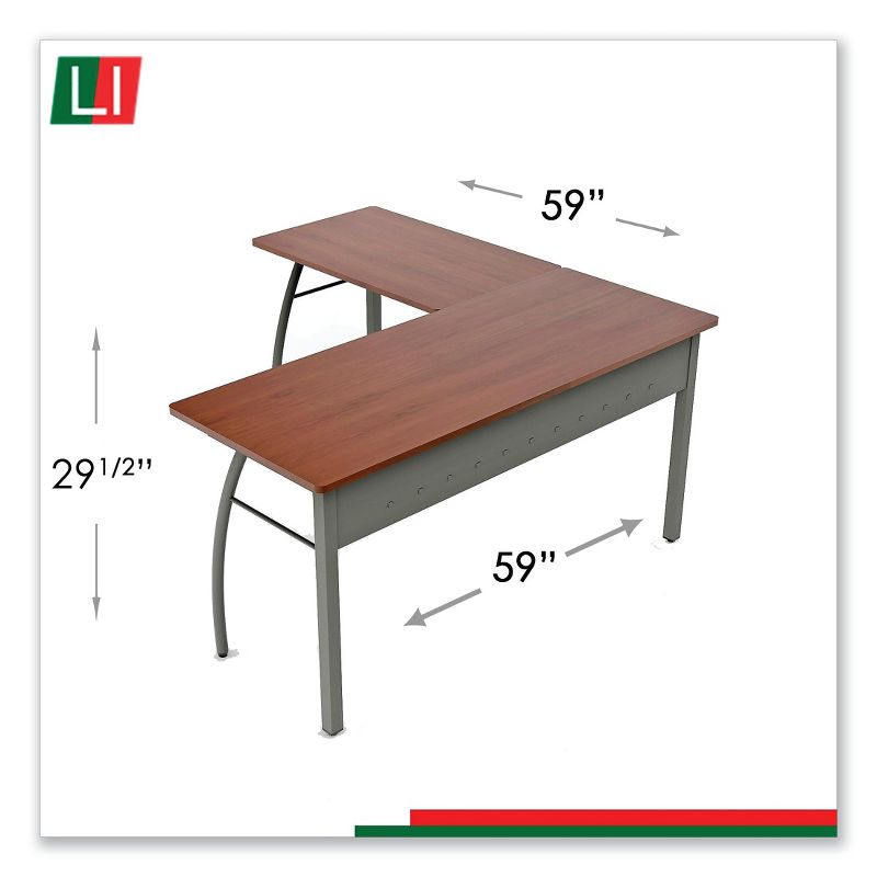 Linea Italia(R) Trento Line L-Shaped Desk, 59 1/8w x 59 1/8d x 29 1/2h, Cherry TR737CH