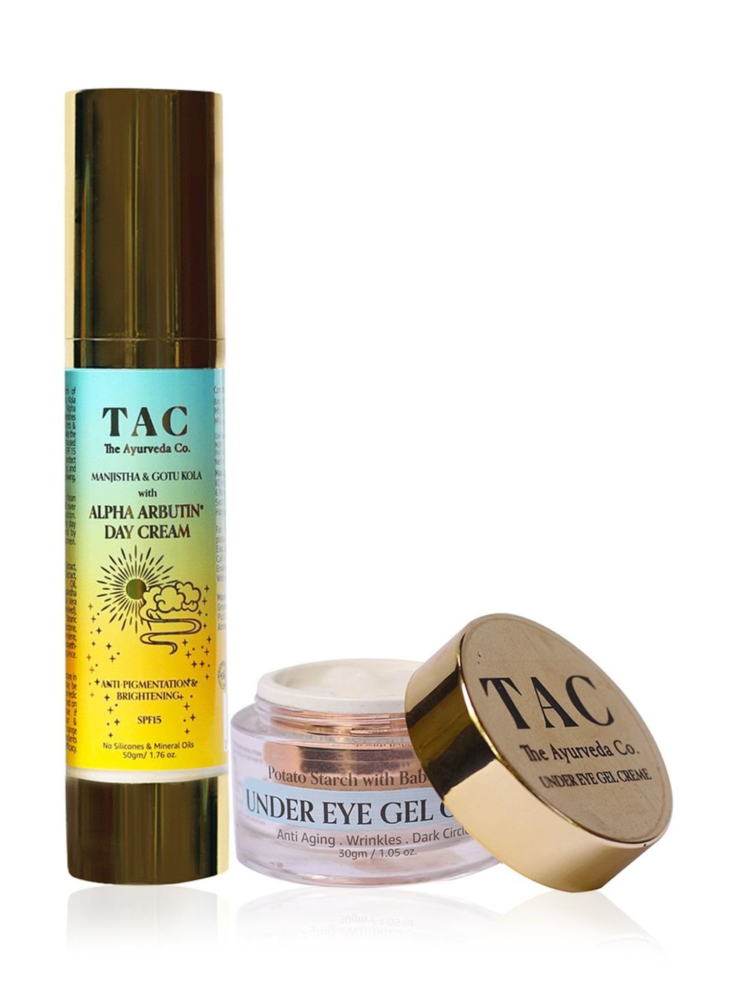 TAC - The Ayurveda Co. Collagen Boosting Under Eye Gel Creme & Day Cream SPF 15