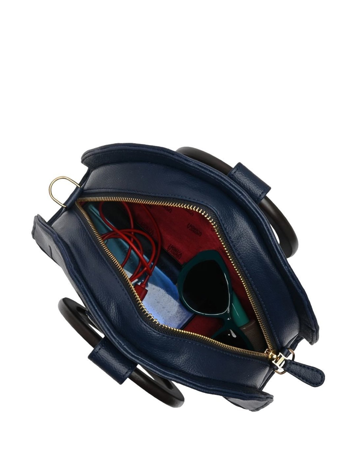 Horra Blue Solid Medium Handbag