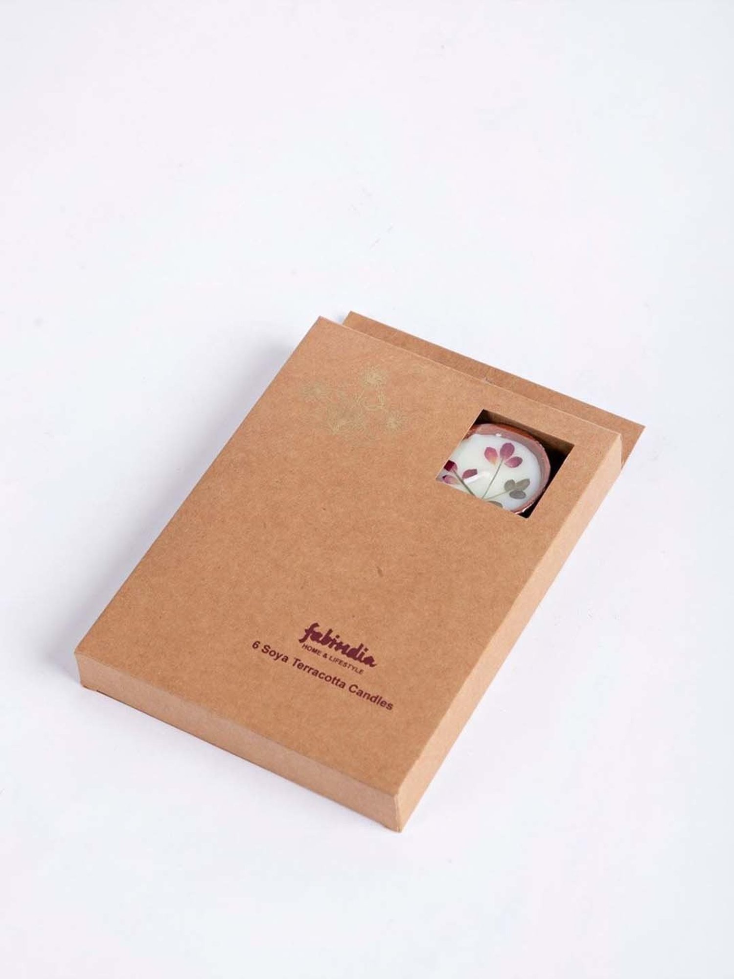 Fabindia Home Azaan Brown Wax T-Lite Candles - Set of 6