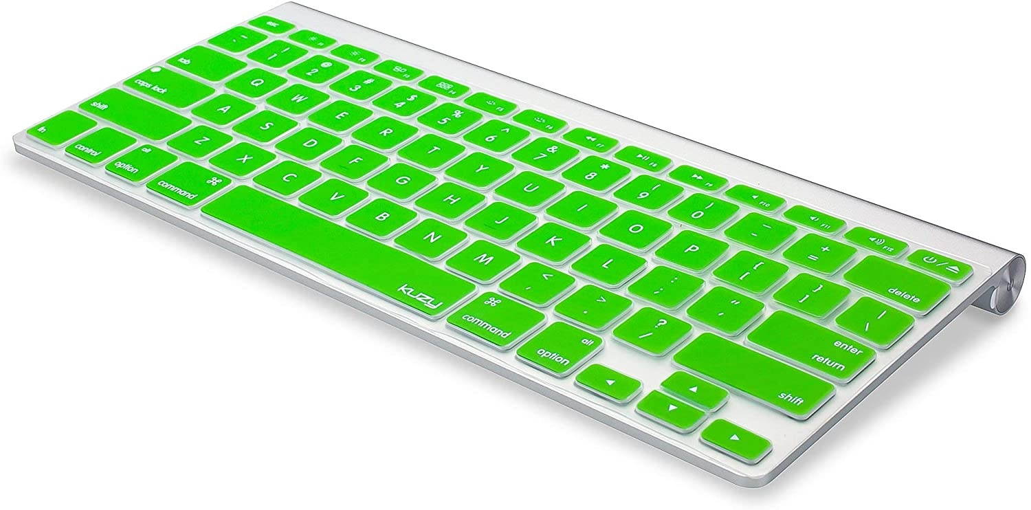 Kuzy - GREEN Keyboard Silicone Cover Skin for MacBook Pro 13" 15" 17" Aluminum Unibody (with or w/out Retina Display) iMac and MacBook Air 13" - Green