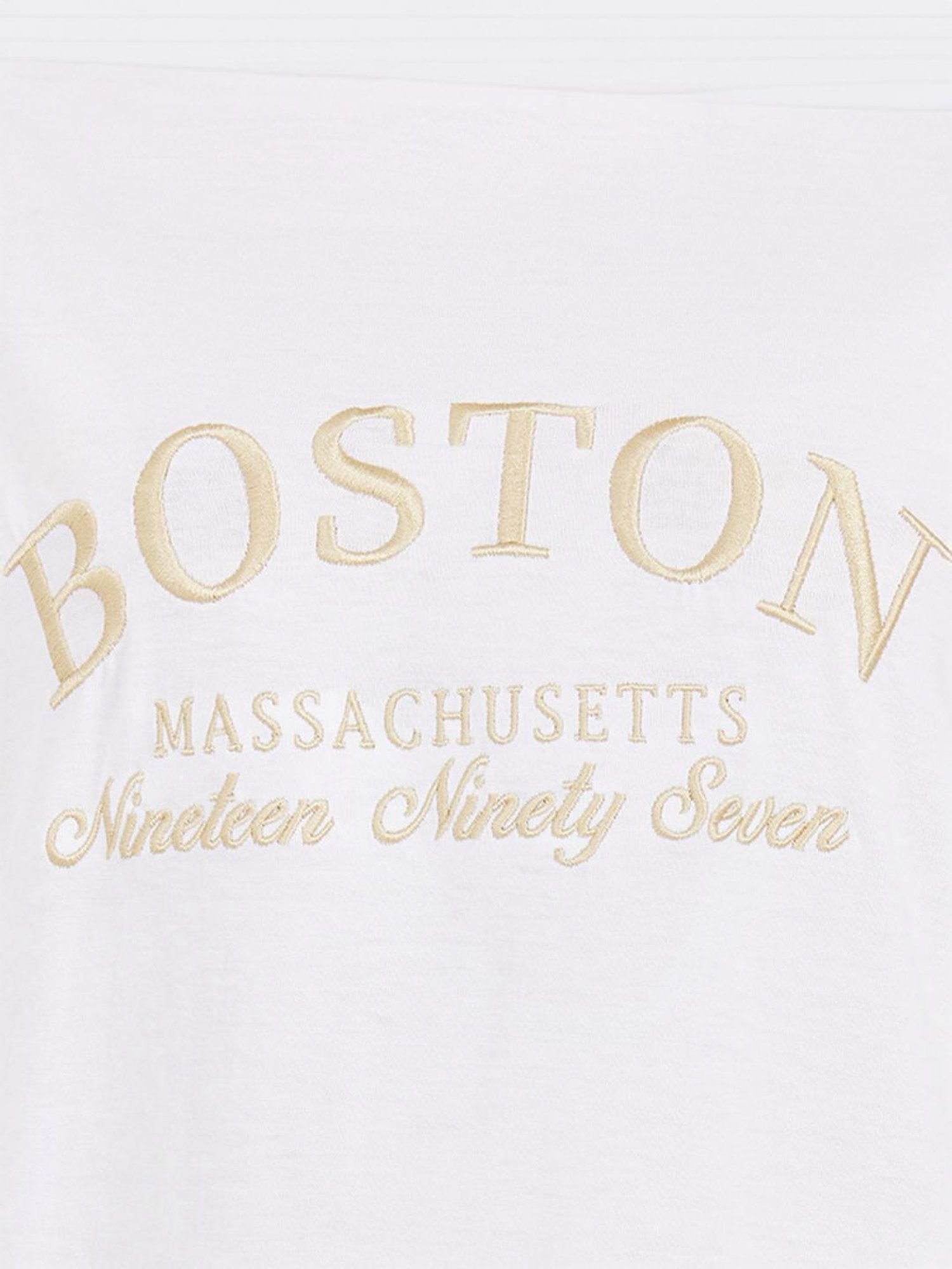 Styli White Cotton Embroidered T-Shirt