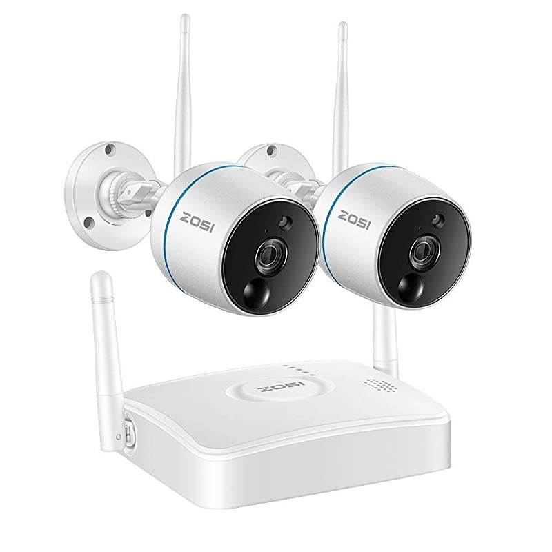 Wireless Security Cameras System with Hard Drive 1TB, 1080P Network Video Recorder with 4PCS 720P Auto Match Weatherproof IP Cameras with 100ft Night Vision,Motion Detection, Remote Access