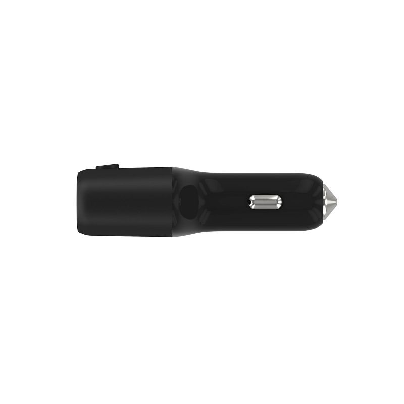Just Wireless FM Transmittr (3.5mm)  with 2.4A/12W 2-Port USB Car Charger - Black