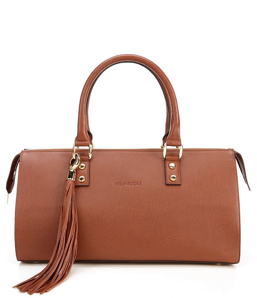 Kelly-Tooke Soho Leather Barrel Tassel Satchel Bag