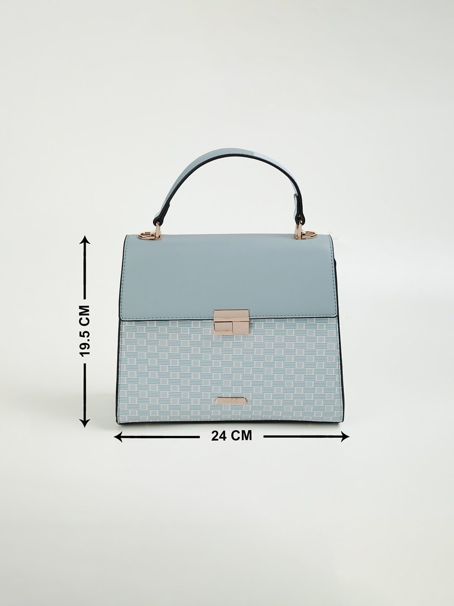 Code by Lifestyle Blue Geometric Satchel Handbag