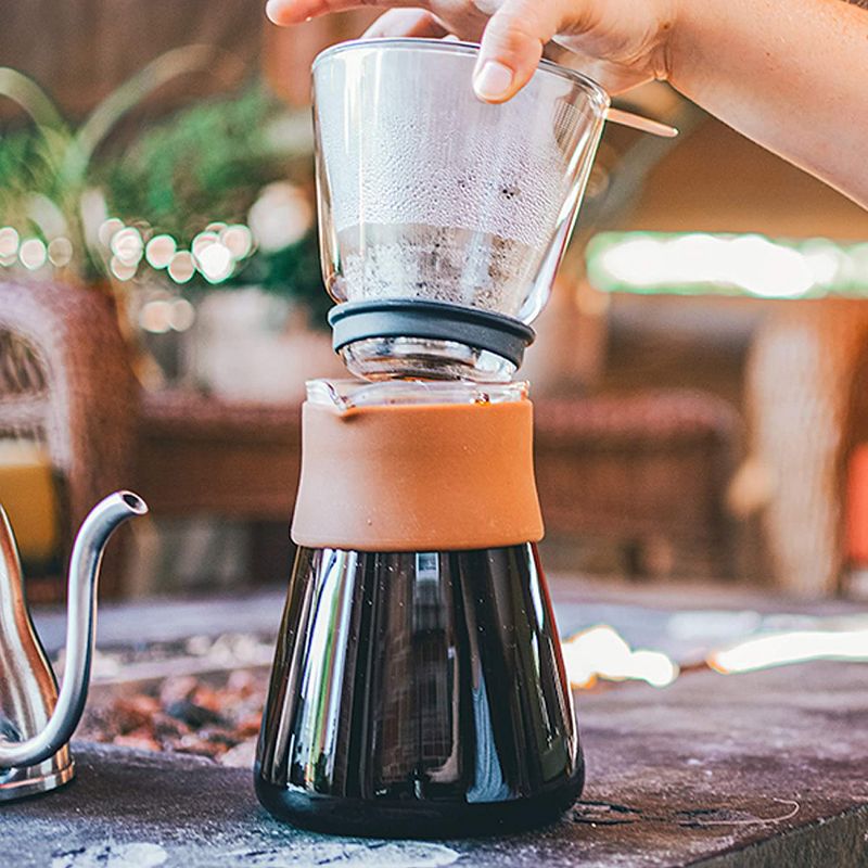 GROSCHE AMSTERDAM Pour Over Coffee Maker with Double Layer Permanent Stainless Steel Coffee Filter, 28.7 fl oz. Capacity