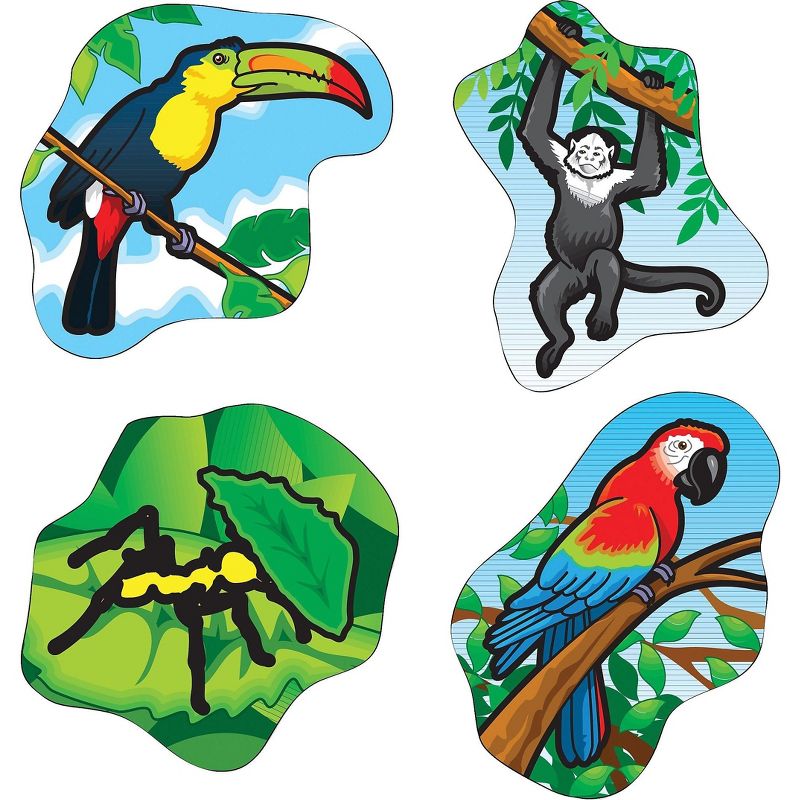 CARSON-DELLOSA Rainforest Animals Shape Stickers 5267